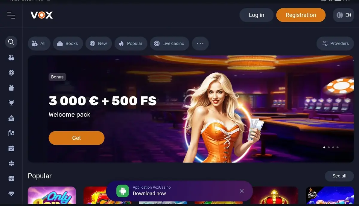 Vox Casino Zrzut ekranu 2